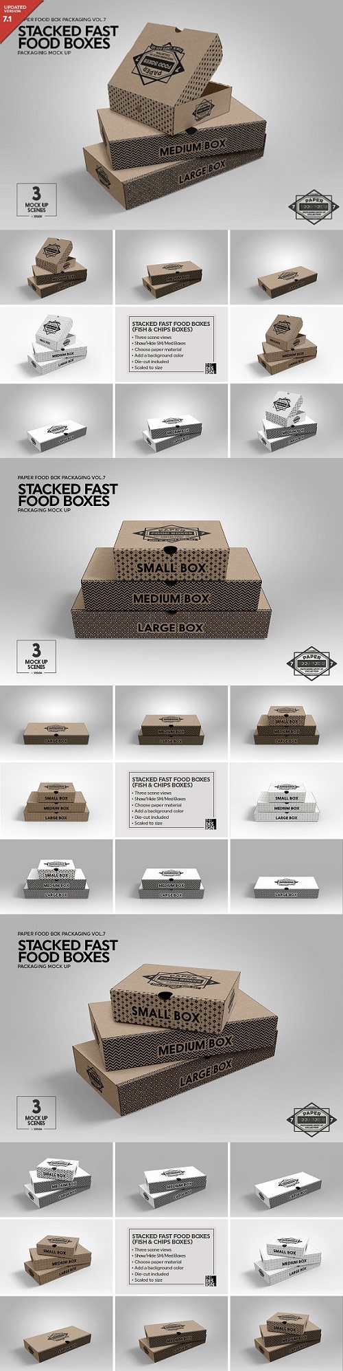 Stacked Fast Food Boxes MockUp 1931891