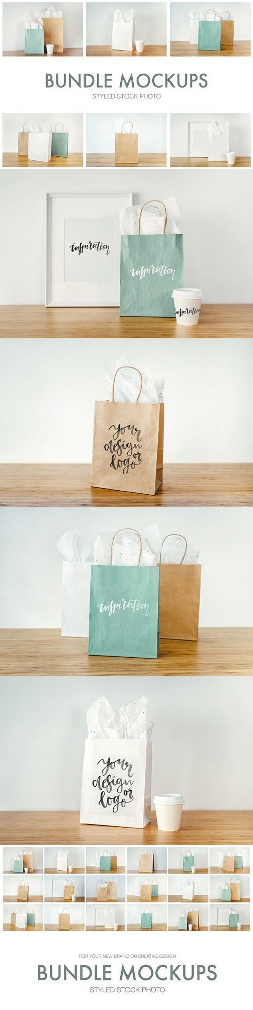 Mockups bags, cups and frames 1674545