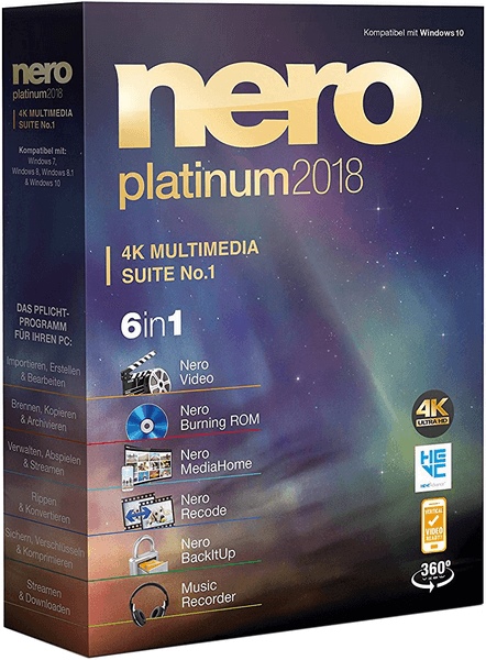 Nero Platinum 2018 Suite 19.0.07300 + Content Pack