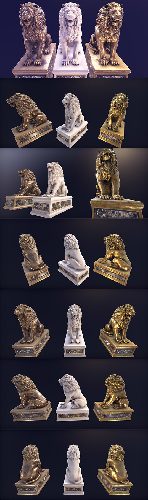 Cubebrush - A statue of a lion.