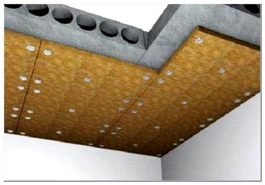 Монтаж звукоизоляционных плит на бетонное перекрытие