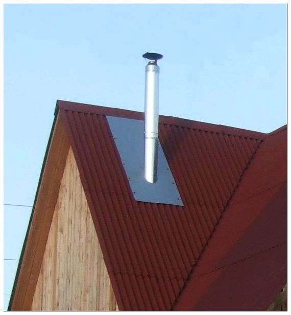Пример расположения трубы на крыше