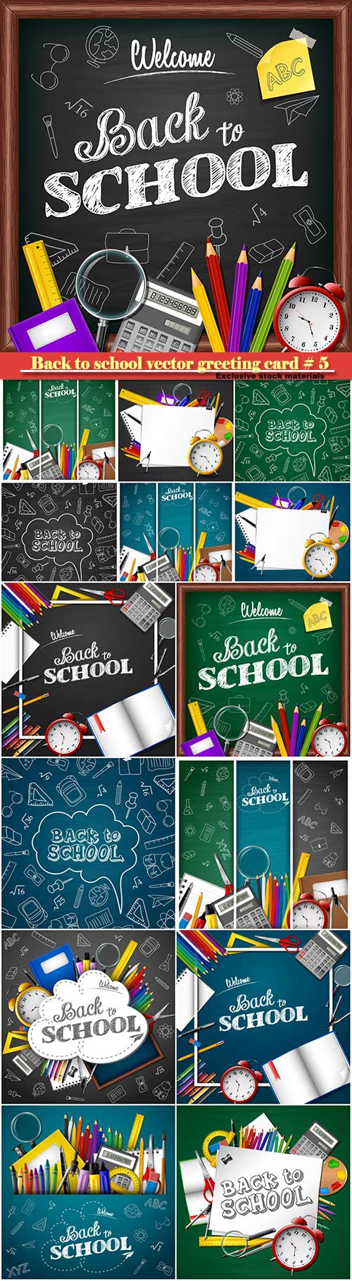Back to school vector greeting card # 5