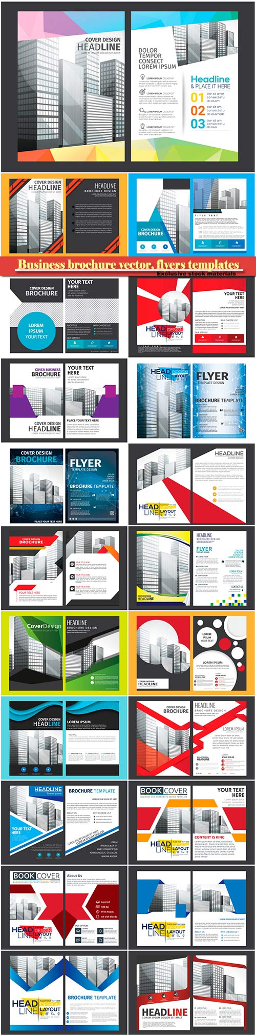 Business brochure vector, flyers templates # 37