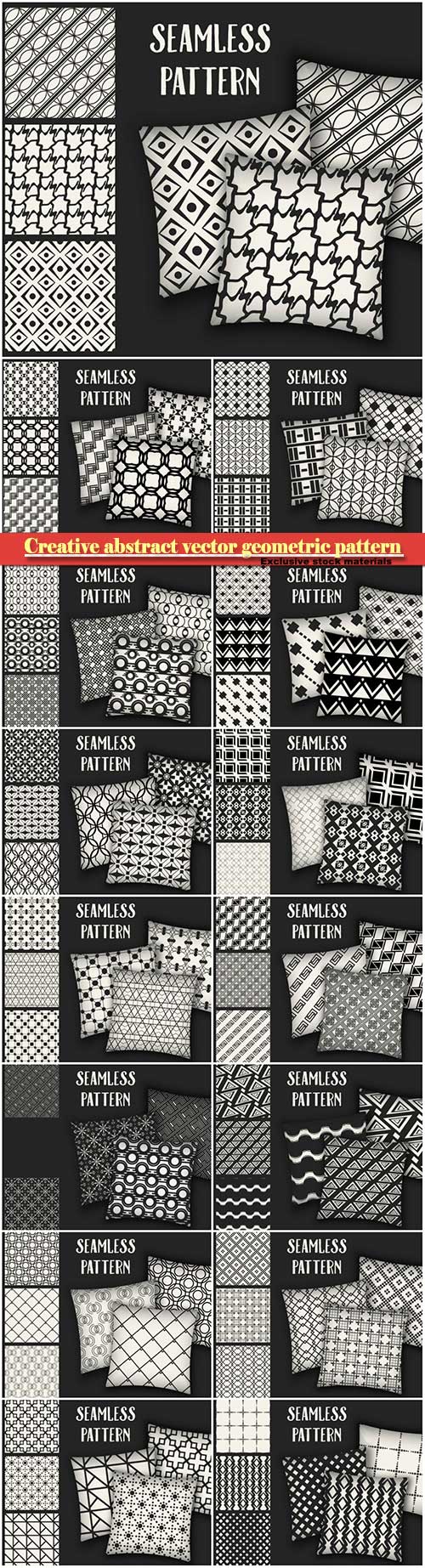 Creative abstract concept vector monochrome geometric pattern