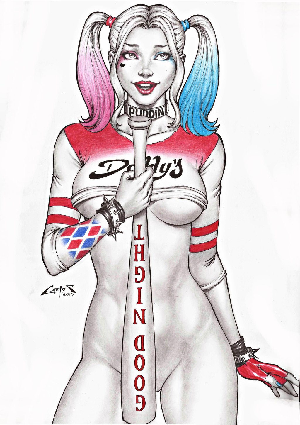 Carlos Braga - Harley Quinn, BatGirl and Super Girl In Art Collection