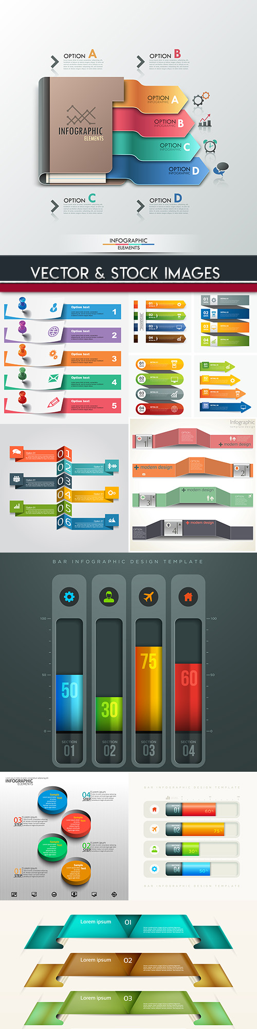 Business infographics options elements collection 103