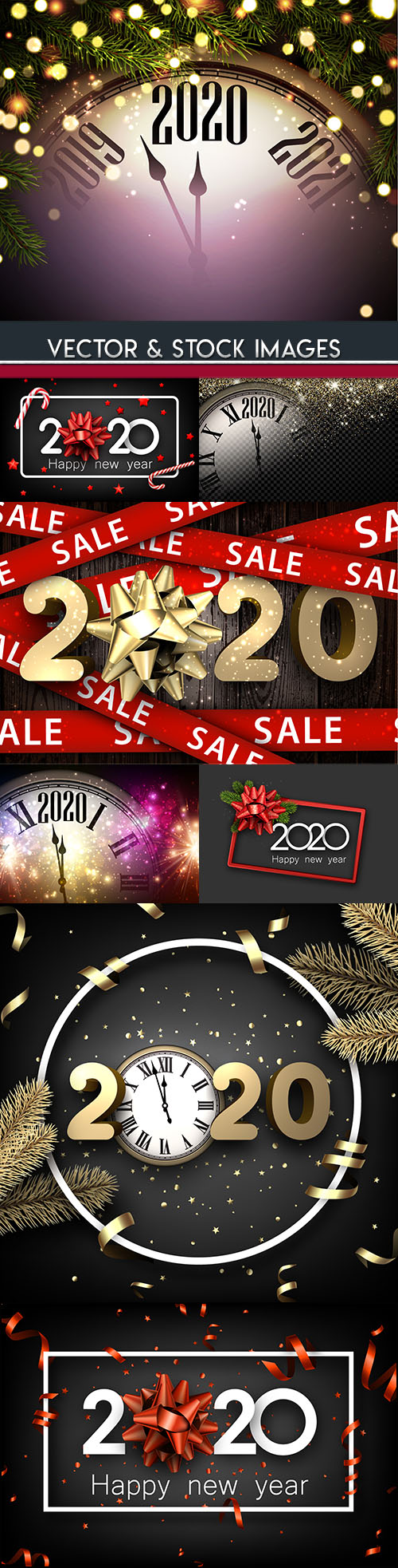 New Year and Christmas decorative 2020 illustration 5
