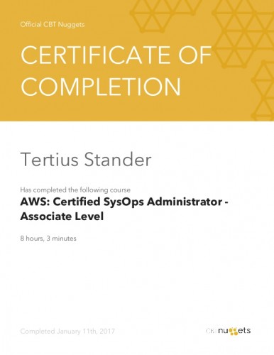CBT Nuggets - AWS Certified SysOps Administrator - Associate